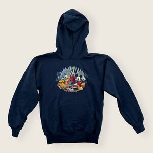 Vintage Disney California Adventure Hoodie Boys Large Blue‎ Sweatshirt Pullover